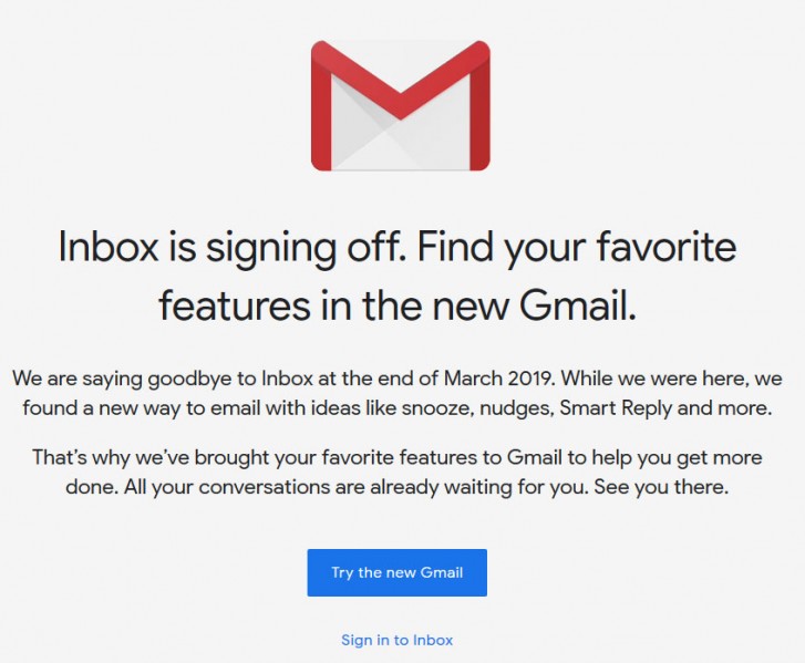 Google Inbox Gets Shutdown Date Gsmarena Com News