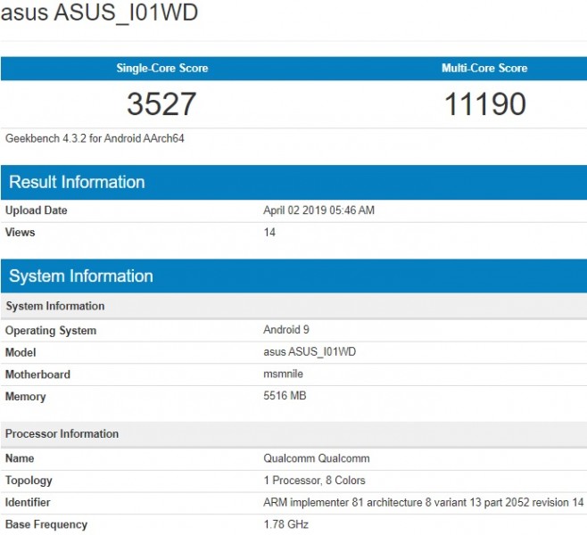 到訪 Geekbench：疑似 Asus Zenfone 6z 跑分曝光；證實配置 Snapdragon 855 處理器！ 1