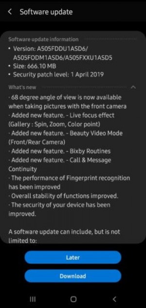 提升屏幕指紋解鎖性能、新增相機功能：Samsung Galaxy A50 迎來新軟件更新！ 1