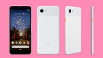 Google Pixel 3a in White, Purple, and Black colors