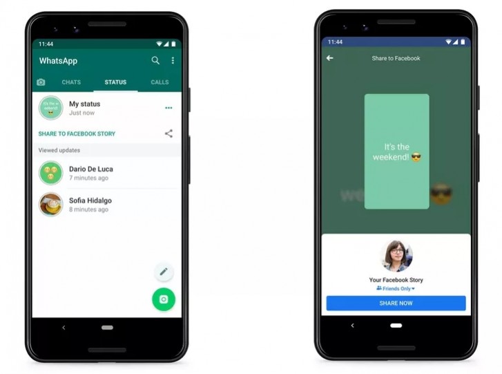 WhatsApp test shares your Status to Facebook with one click