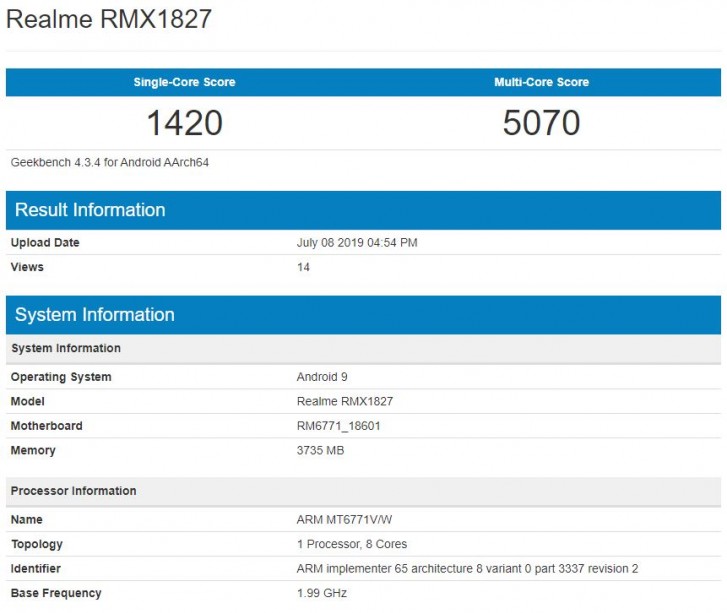 The Realme 3i will pair a MediaTek Helio P60 to 4GB of RAM