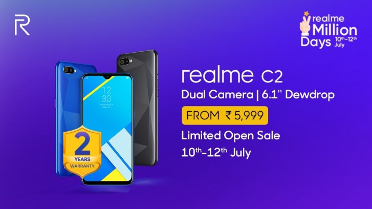 Realme C2 celebrates 1 million sold units with online deals for new customers