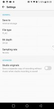 HD Audio recorder: Settings - LG V30 review