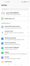 General settings menu - Honor 20 Pro review