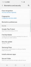 Security settings - Samsung Galaxy S10+ review