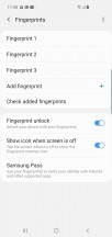 Fingerprint settings - Samsung Galaxy S10+ review