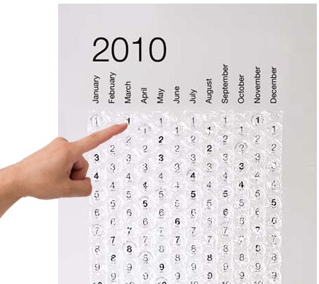 Bubble Wrap Calendar Counts The Days Of 2010 Reduces Stress Me Likes It