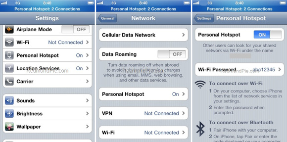 personal hotspot 2 connections