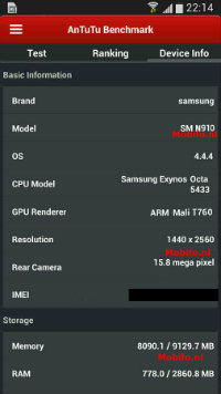 Samsung Galaxy Note 4 benchmark reveals specs