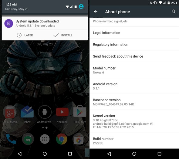 turn off android 5.1 new features